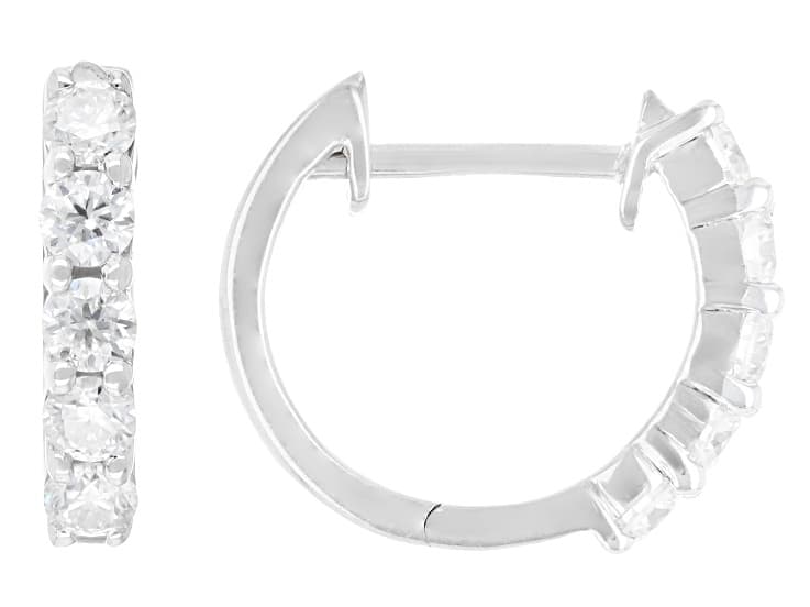 Moissanite Platineve Hoop Earrings 0.50ctw DEW