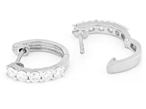 Moissanite Platineve Hoop Earrings 0.50ctw DEW