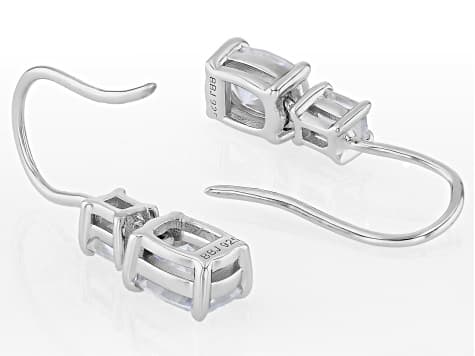 Moissanite Platineve Two Stone Earrings 2.24ctw DEW
