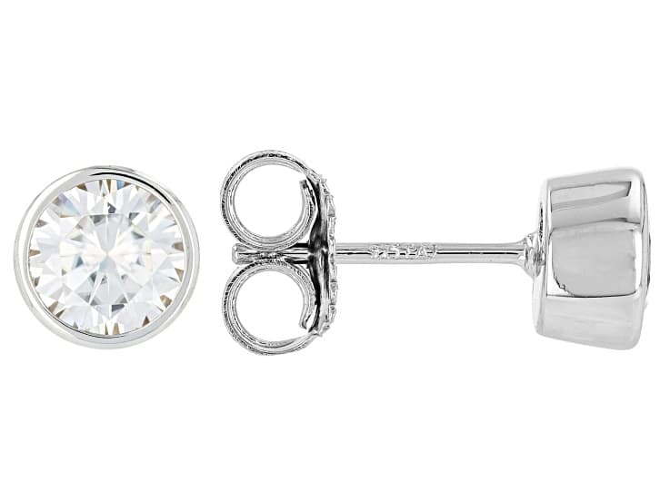 Moissanite Platineve Stud Earrings 1.20ctw DEW