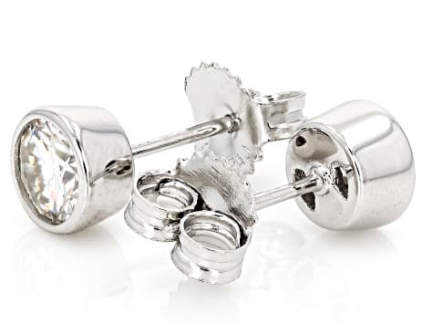 Moissanite Platineve Stud Earrings 1.20ctw DEW