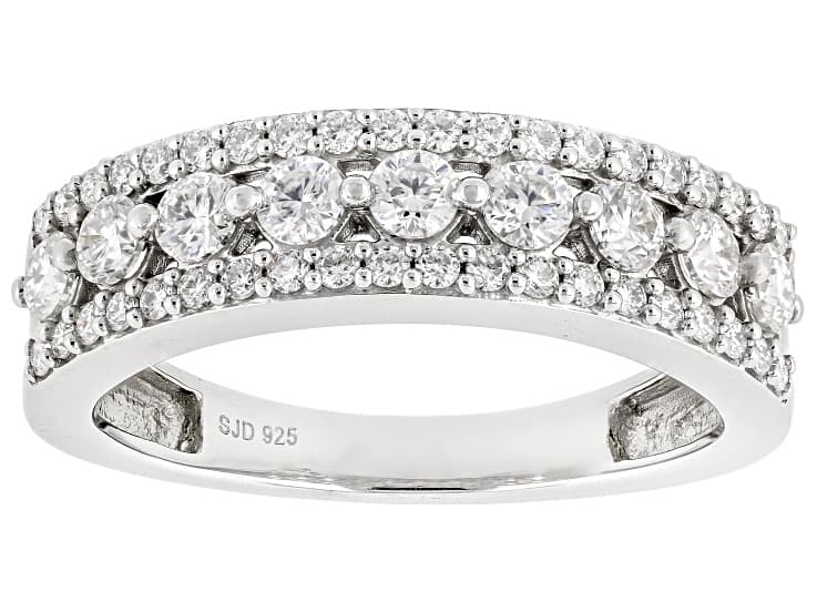 Moissanite Platineve Band Ring 0.94ctw DEW.