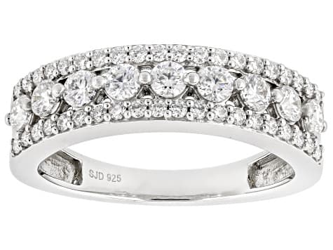 Moissanite Platineve Band Ring 0.94ctw DEW.