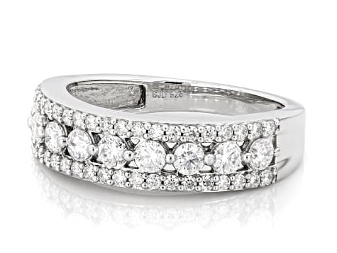 Moissanite Platineve Band Ring 0.94ctw DEW.