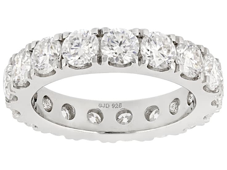 Moissanite Platineve Eternity Band Ring 3.91ctw DEW.