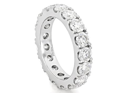 Moissanite Platineve Eternity Band Ring 3.91ctw DEW.