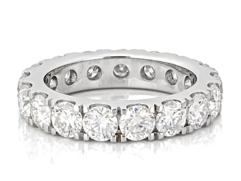 Moissanite Platineve Eternity Band Ring 3.91ctw DEW.