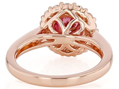 Pink And Colorless Moissanite 14k Rose Gold Over Sterling Silver Ring 2.42ctw DEW