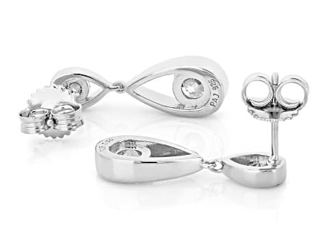 Moissanite Platineve Teardrop Earrings1.32ctw DEW.