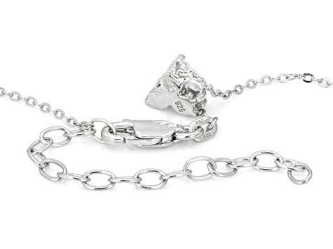 Moissanite Platineve Three Stone Pendant with Chain 0.30ctw DEW