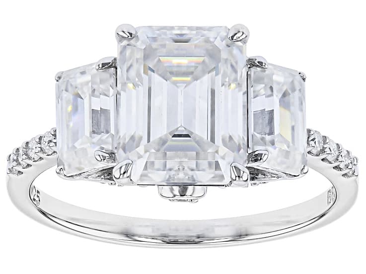 Moissanite Platineve Ring 3.90ctw DEW.