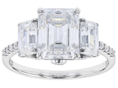 Moissanite Platineve Ring 3.90ctw DEW.