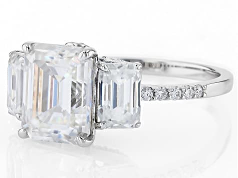 Moissanite Platineve Ring 3.90ctw DEW.