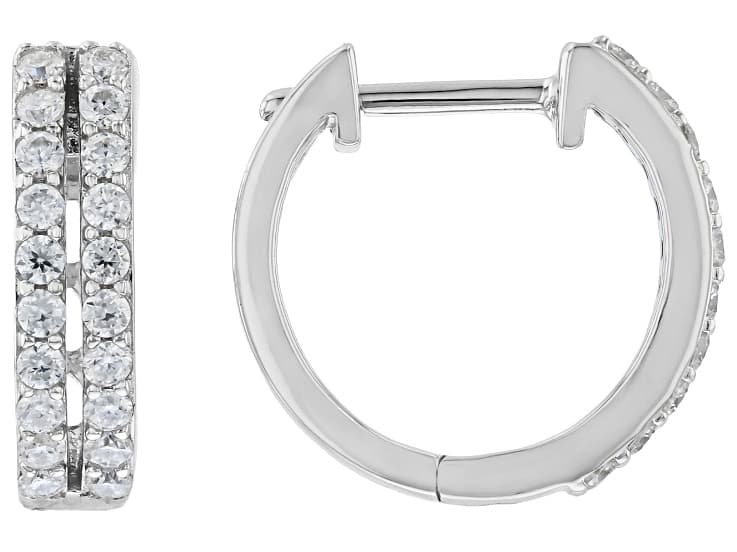 Moissanite Platineve Hoop Earrings 0.40ctw DEW