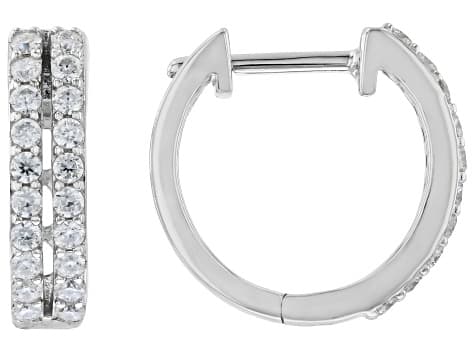 Moissanite Platineve Hoop Earrings 0.40ctw DEW