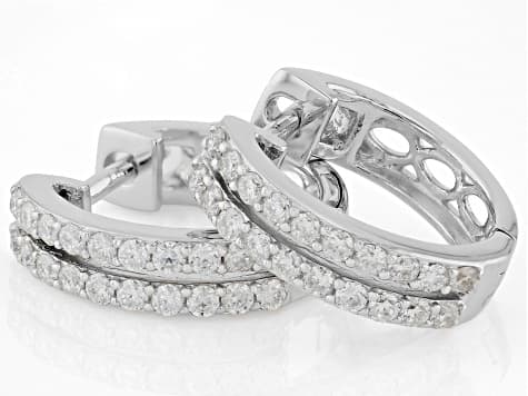 Moissanite Platineve Hoop Earrings 0.40ctw DEW