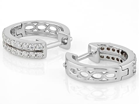 Moissanite Platineve Hoop Earrings 0.40ctw DEW