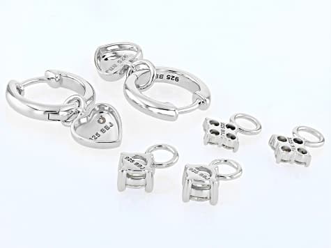 Moissanite Platineve Interchangeable Hoop Earrings 1.54ctw DEW