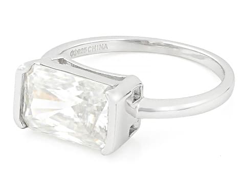 Moissanite Platineve Solitaire Ring 4.00ct DEW