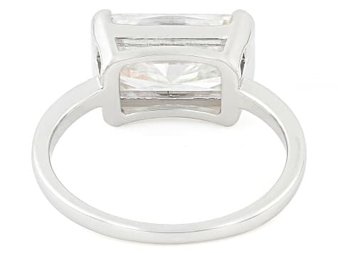 Moissanite Platineve Solitaire Ring 4.00ct DEW