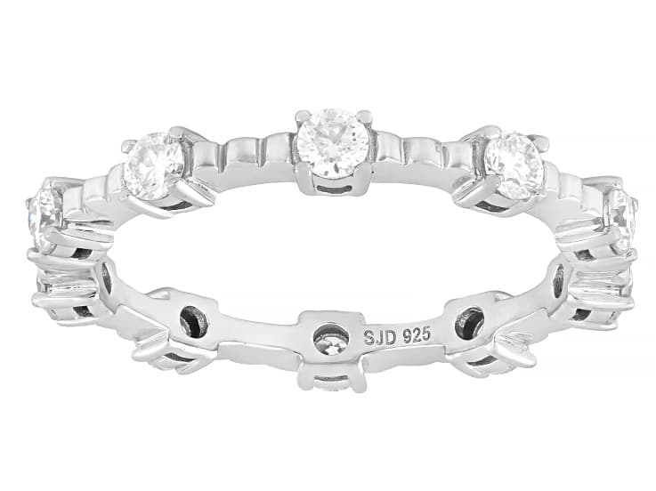 Moissanite Platineve Eternity Ring 0.12ctw DEW