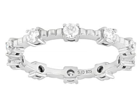 Moissanite Platineve Eternity Ring 0.12ctw DEW
