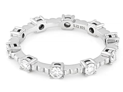 Moissanite Platineve Eternity Ring 0.12ctw DEW