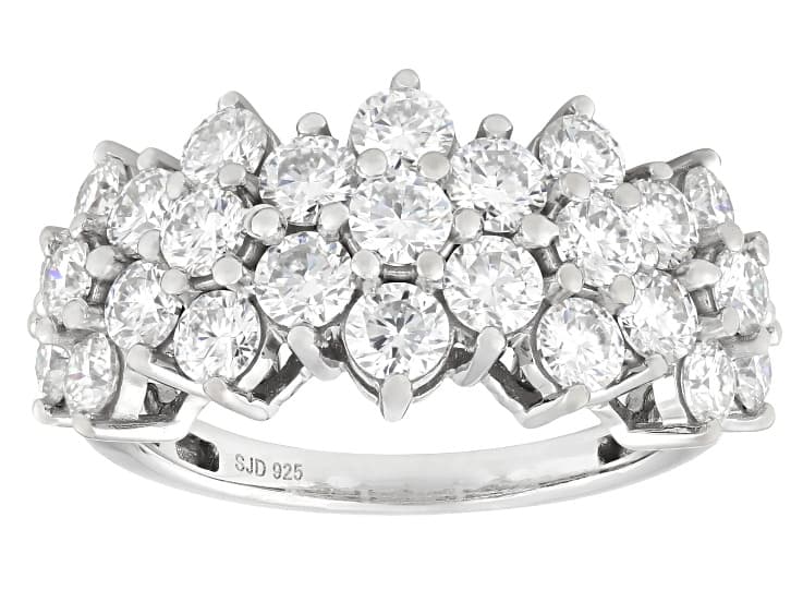 Moissanite Platineve Cluster Ring 2.74ctw DEW