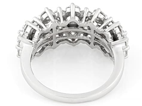 Moissanite Platineve Cluster Ring 2.74ctw DEW
