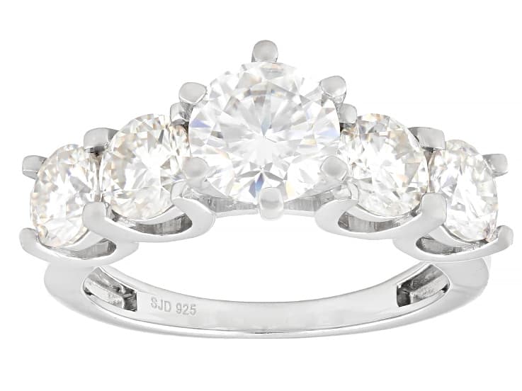 Moissanite Platineve Engagement Ring 3.20ctw DEW