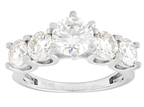 Moissanite Platineve Engagement Ring 3.20ctw DEW