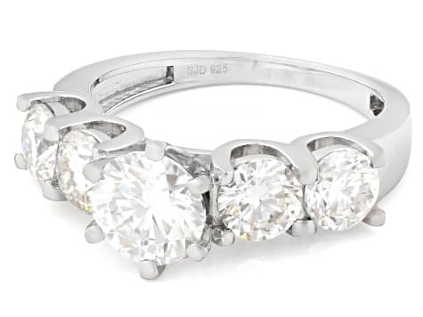 Moissanite Platineve Engagement Ring 3.20ctw DEW