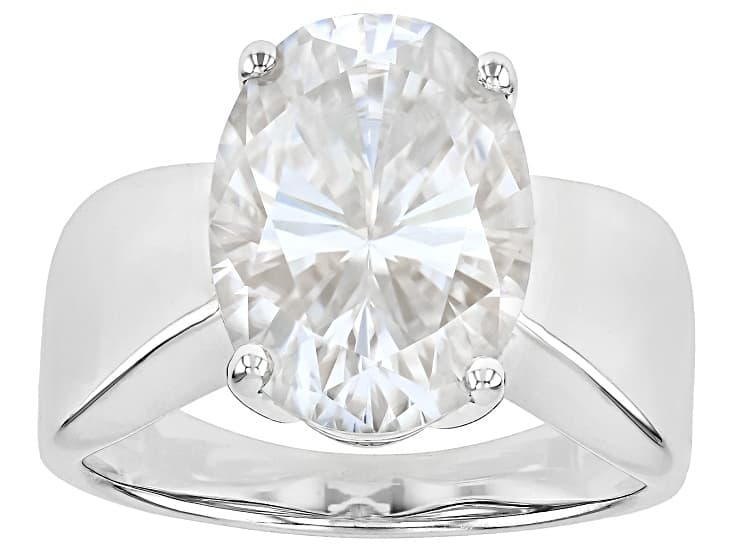 Moissanite Platineve Solitaire Ring 7.22ct DEW