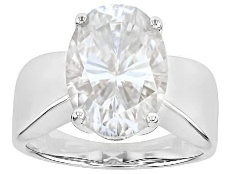 Moissanite Platineve Solitaire Ring 7.22ct DEW