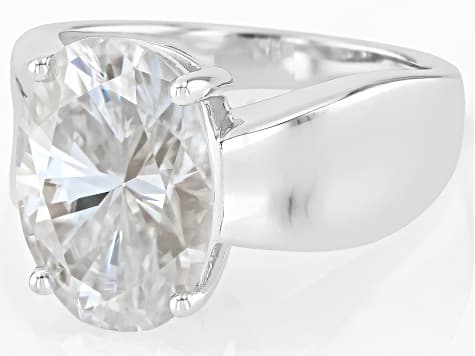 Moissanite Platineve Solitaire Ring 7.22ct DEW