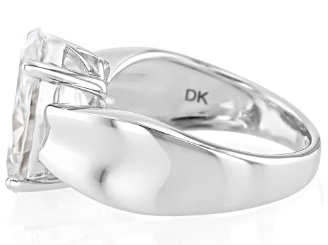 Moissanite Platineve Solitaire Ring 7.22ct DEW