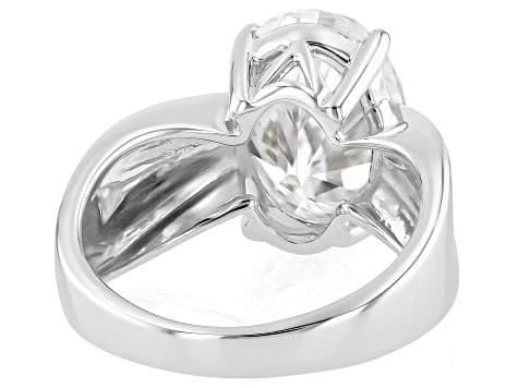 Moissanite Platineve Solitaire Ring 7.22ct DEW
