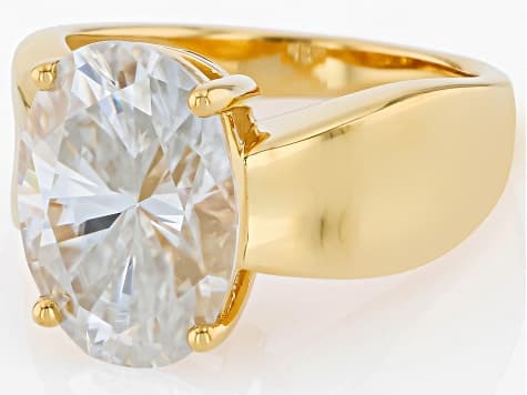 Moissanite 14K Yellow Gold Over Sterling Silver Solitaire Ring 7.22ct DEW