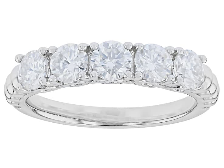 Moissanite Platineve Band Ring 1.15ctw DEW.