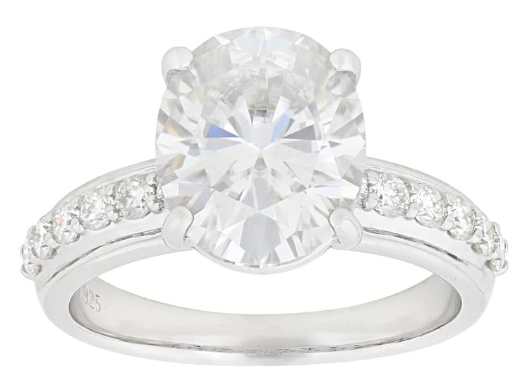 Moissanite Platineve Engagement Ring 4.56ctw DEW