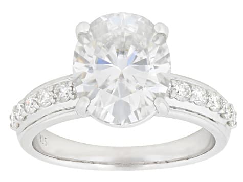 Moissanite Platineve Engagement Ring 4.56ctw DEW
