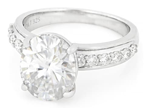 Moissanite Platineve Engagement Ring 4.56ctw DEW