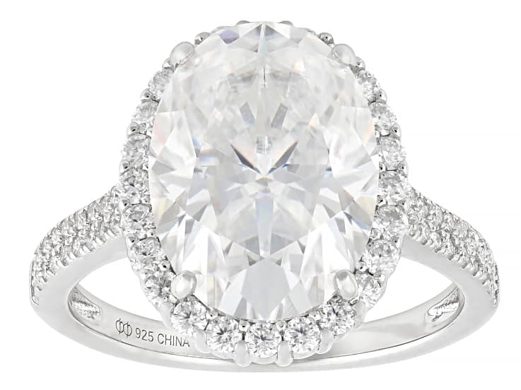 Moissanite Platineve Halo Ring 8.06ctw DEW