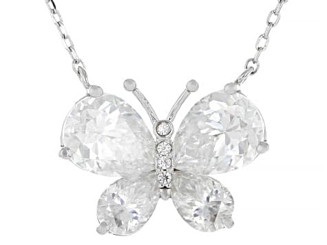 Moissanite Platineve Butterfly Necklace 3.10ctw DEW