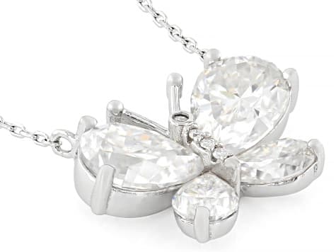 Moissanite Platineve Butterfly Necklace 3.10ctw DEW