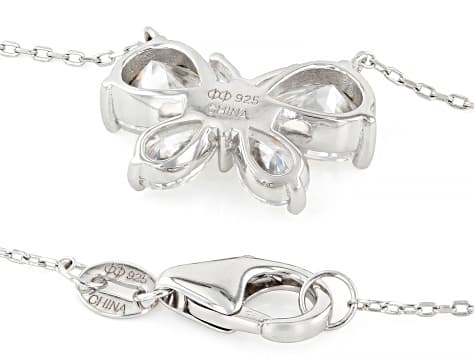 Moissanite Platineve Butterfly Necklace 3.10ctw DEW