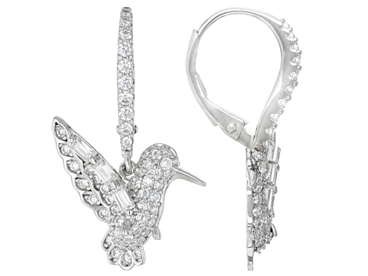 Moissanite Platineve Hummingbird Earrings 1.42ctw DEW