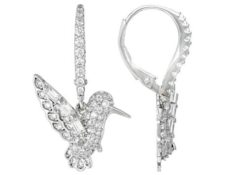 Moissanite Platineve Hummingbird Earrings 1.42ctw DEW