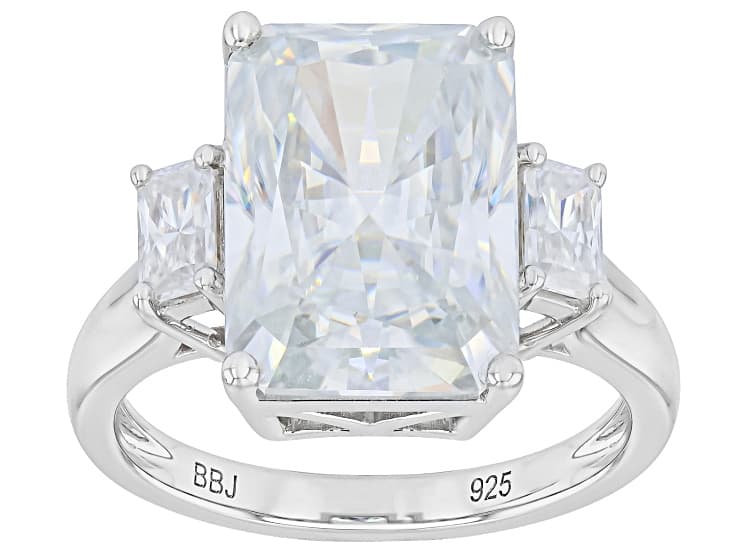 Radiant Cut Moissanite Platineve 3-Stone Ring 9.96ctw DEW