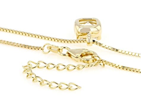 MOISSANITE FIRE® 4.00CTW DEW PLATINEVE® & 14K YG OVER SILVER PENDANT AND BOX CHAIN